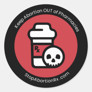 Adesivo Redondo "Manter Aborto Fora" 2" Sticker StopAbortionRx