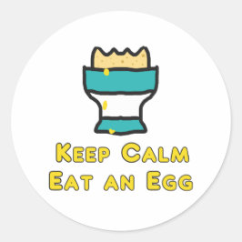 Adesivo Redondo Manter Calma Comer Um Ovo