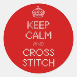 Adesivo Redondo Manter Calma e Cortar