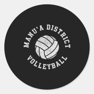 Adesivo Redondo Manua Distrito Volei Retro Distressed Equipe Vb