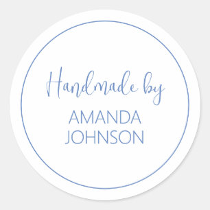 Adesivo Redondo Manual Azul Personalizado Por