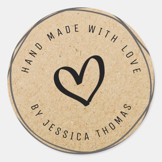 Adesivo Redondo manuscrito encantador Autocolante (Frente)