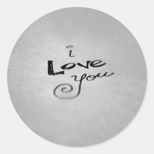 Adesivo Redondo Manuscrito Eu Te Amo (Frente)