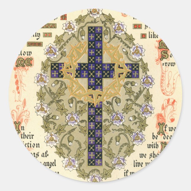 Adesivo Redondo Manuscrito iluminado para Septuagesima e Lent (Frente)