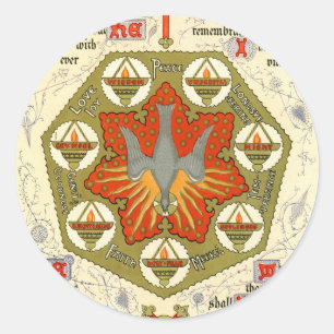 Adesivo Redondo Manuscrito iluminado para Whitsuntide