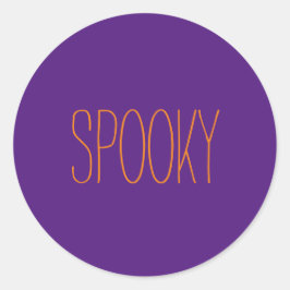 Adesivo Redondo Manuscrito manuscrito de Halloween, laranja roxa e