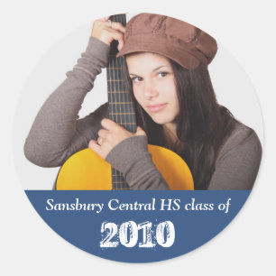 Adesivo Redondo Manutenção da memória de graduação azul do marinho