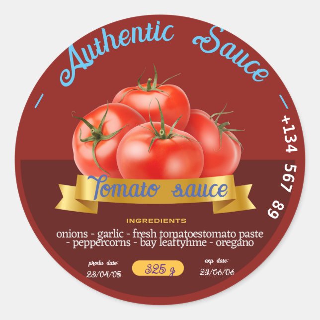 ADESIVO REDONDO MANUTENÇÃO DE TOMATE PERSONALIZADO, SAUDAR MELHOR  (Frente)