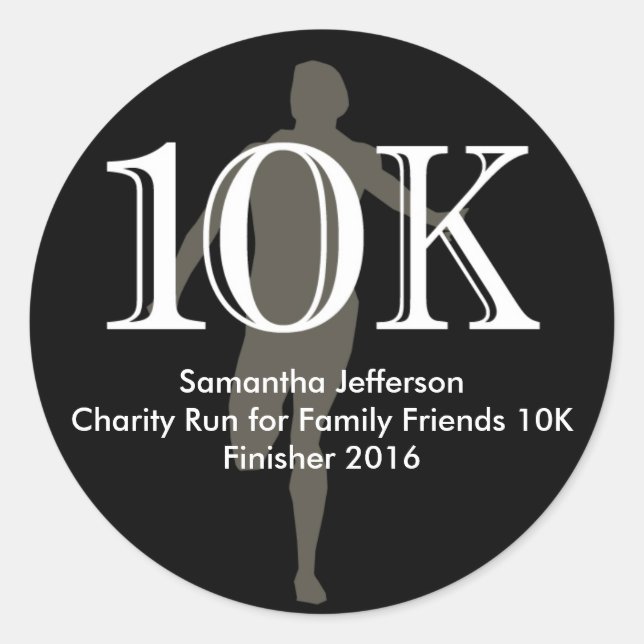 Adesivo Redondo Manutenção Personalizada do Runner 10k Cross-Count (Frente)