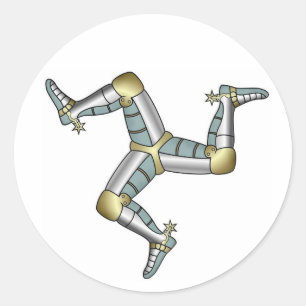 Adesivo Redondo Manx Três Pernas do Homem