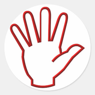 Adesivo Redondo Mão aberta/cinco altos/onda