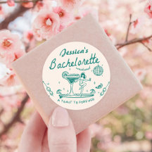 Mão branca verde desenhada como Bachelorette Funky