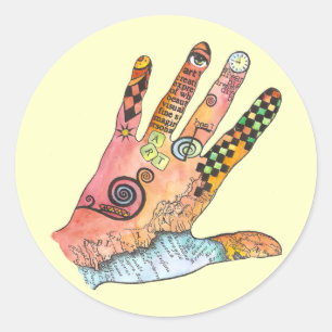 Adesivo Redondo Mão cura