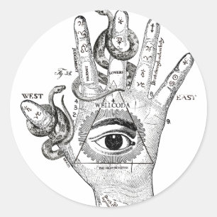 Adesivo Redondo Mão de Cobra do Compass Illuminati