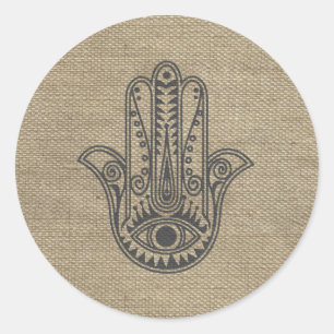 Adesivo Redondo Mão de HAMSA do amuleto do símbolo de Fatima