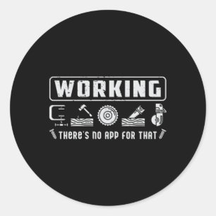 Adesivo Redondo Mão-de-Obra do Carpinteiro de Madeira Ideia