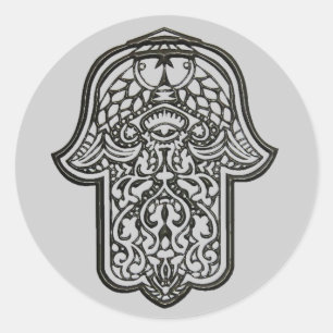Adesivo Redondo Mão do Henna de Hamsa (original)