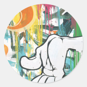 Adesivo Redondo Mão do Homem