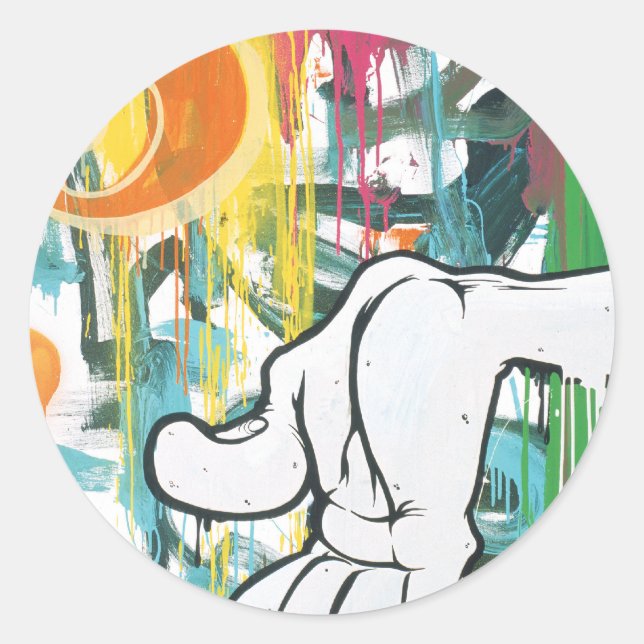 Adesivo Redondo Mão do Homem (Frente)