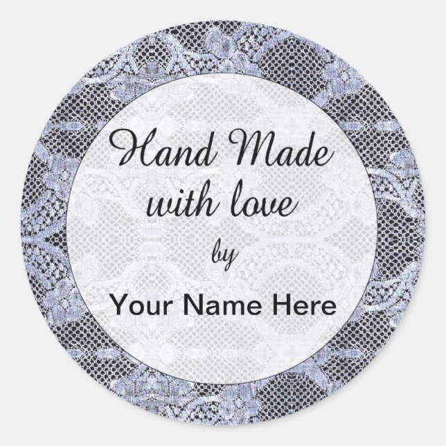 Adesivo Redondo Mão Feita Com Pente De Amor (Frente)