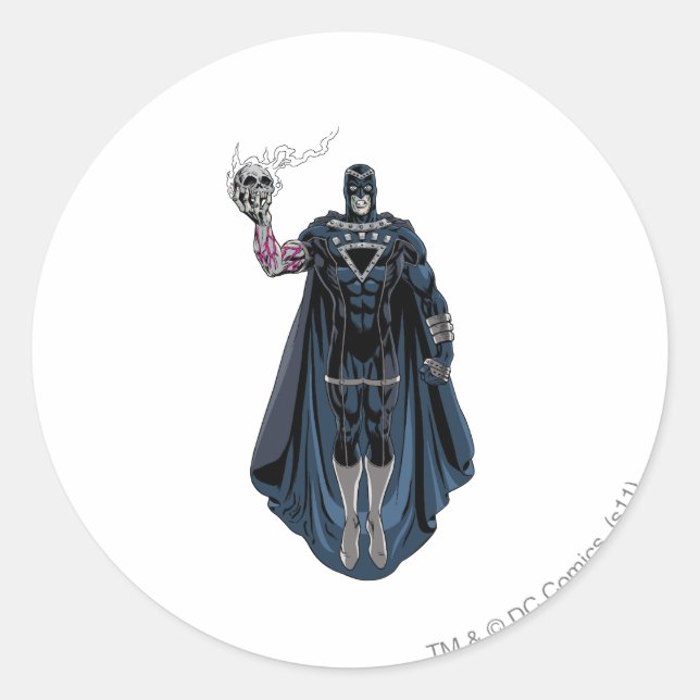 Adesivo Redondo Mão Preta com Caveira 1 (Frente)