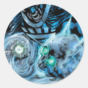 Adesivo Redondo Mão preta com painel do crânio