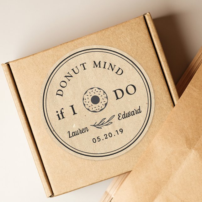 Adesivo Redondo Mão Rústica Desenhou Mente De Rosquinha Se Eu Casa (Criador carregado)