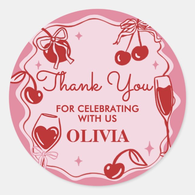 Adesivo Redondo Mão Suja Trinta Festa de aniversário (Frente)