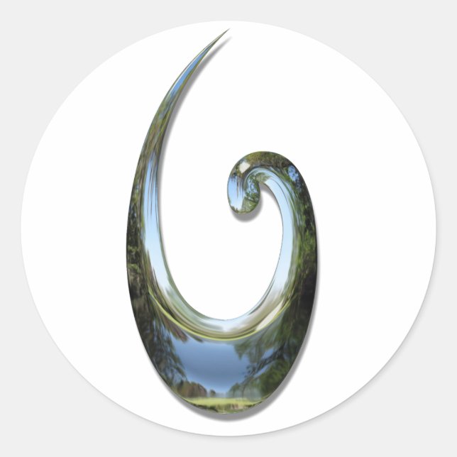 Adesivo Redondo Maori Fish Hook - Chrome (Frente)