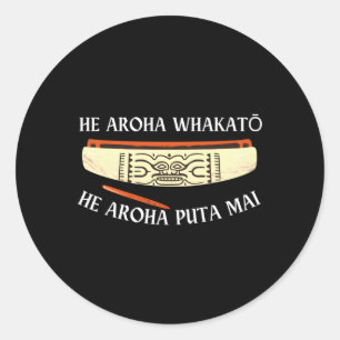 Adesivo Redondo Maori Hei Tiki Tribal Tattoo Nova Zelândia Polinés
