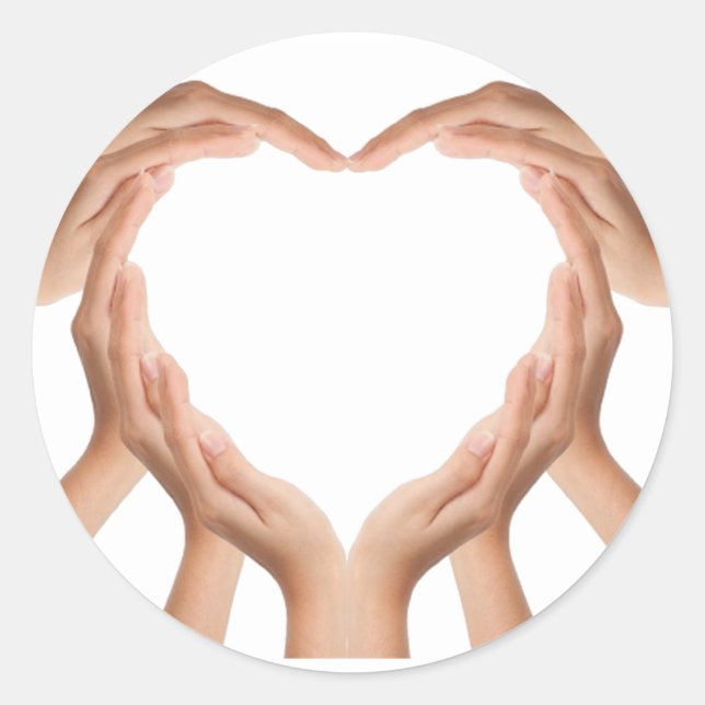 Adesivo Redondo Mãos de Amor (Frente)