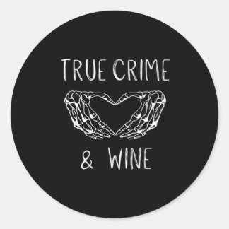 Adesivo Redondo Mãos De Esqueleto Do Crime E Do Vinho