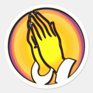 ADESIVO REDONDO MÃOS DE ORAÇÃO