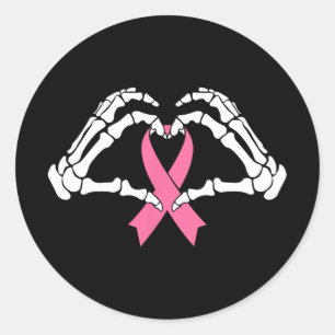 Adesivo Redondo Mãos do Skeleton Segurando Fita Halloween Figurume