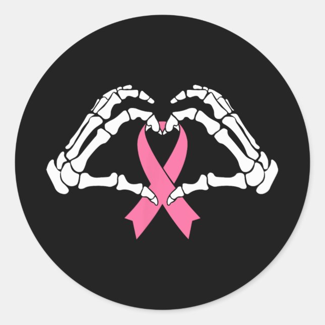 Adesivo Redondo Mãos do Skeleton Segurando Fita Halloween Figurume (Frente)