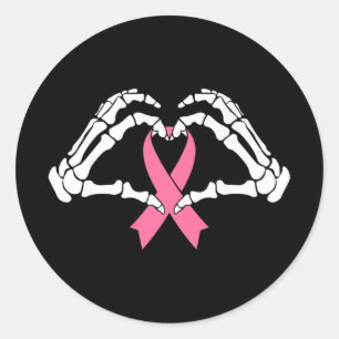 Adesivo Redondo Mãos do Skeleton Segurando Fita Halloween Figurume