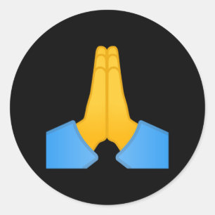 Adesivo Redondo Mãos Dobradas Emoji