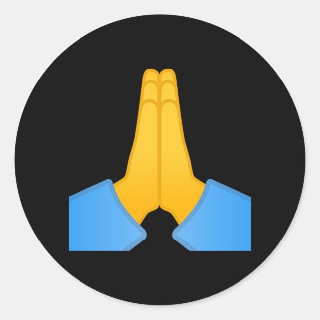 Adesivo Redondo Mãos Dobradas Emoji (Frente)