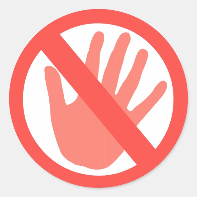 Adesivo Redondo Mãos fora (Frente)