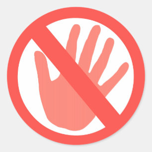 Adesivo Redondo Mãos fora