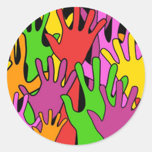 Adesivo Redondo Mãos ondulares