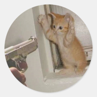 Adesivo Redondo Mãos Para Cima!