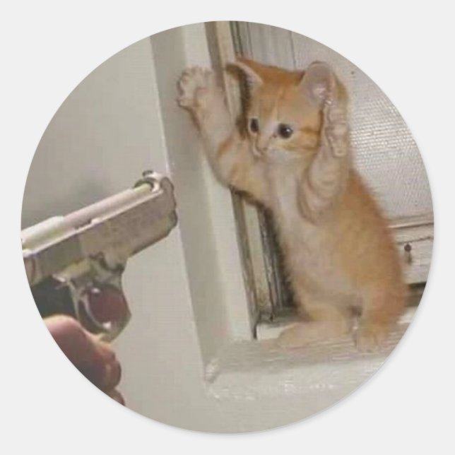 Adesivo Redondo Mãos Para Cima! (Frente)