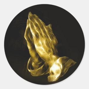 Adesivo Redondo Mãos Praying