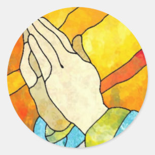 Adesivo Redondo Mãos Praying