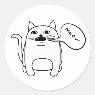Adesivo Redondo Maow Cat