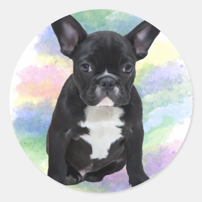 Adesivo Redondo Mãozinha Francesa Mãezinha Água Cor Óleo Pintura (Frente)