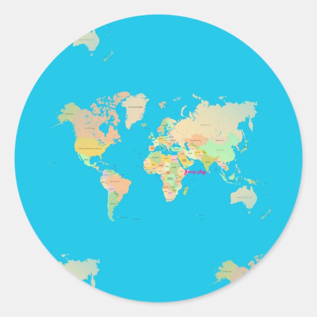 Adesivo Redondo mapa (Frente)