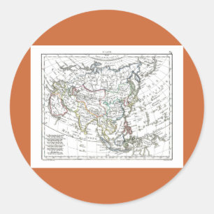 Adesivo Redondo Mapa 1806 - L'Asie