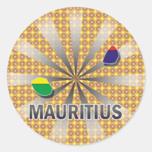 Adesivo Redondo Mapa 2,0 da bandeira de Maurícia